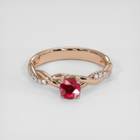 0.71 Ct. Ruby Ring, 18K Rose Gold 1