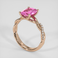 1.99 Ct. Pink Sapphire Ring, 18K Rose Gold 2