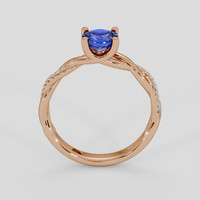 0.92 Ct. Blue Sapphire Ring, 18K Rose Gold 3