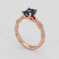 1.41 Ct. Greenish Blue Sapphire Ring, 18K Rose Gold 2