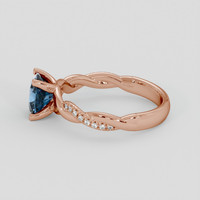 1.41 Ct. Greenish Blue Sapphire Ring, 18K Rose Gold 4