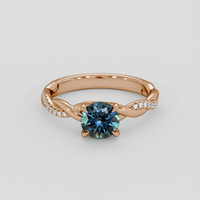 1.07 Ct. Bluish Green Sapphire Ring, 18K Rose Gold 1