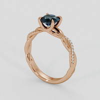 1.07 Ct. Bluish Green Sapphire Ring, 18K Rose Gold 2