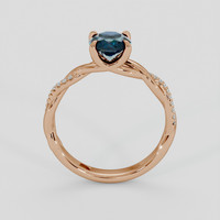 1.07 Ct. Bluish Green Sapphire Ring, 18K Rose Gold 3