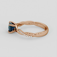 1.07 Ct. Bluish Green Sapphire Ring, 18K Rose Gold 4