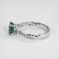 0.78 Ct. Greenish Blue Sapphire Ring, 14K White Gold 4