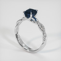 2.12 Ct. Blue Sapphire Ring, 14K White Gold 2
