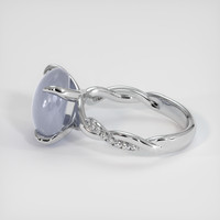 7.83 Ct. Bluish Grey Sapphire Ring, 14K White Gold 4