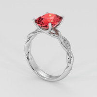 2.78 Ct. Padparadscha Sapphire Ring, 14K White Gold 2