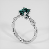 1.36 Ct. Bluish Green Sapphire Ring, 14K White Gold 2
