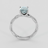 2.66 Ct. Bluish Green Sapphire Ring, 14K White Gold 3