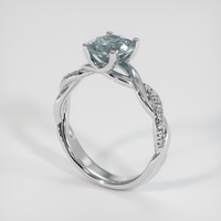 2.30 Ct. Greenish Blue Sapphire Ring, 14K White Gold 2