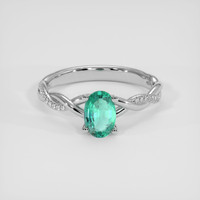 0.76 Ct. Emerald Ring, 18K White Gold 1