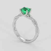 0.80 Ct. Emerald Ring, 18K White Gold 2