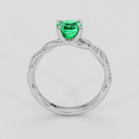 0.80 Ct. Emerald Ring, 18K White Gold 3
