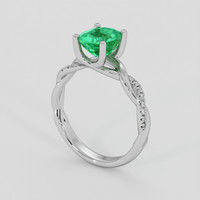 2.03 Ct. Emerald Ring, 18K White Gold 2