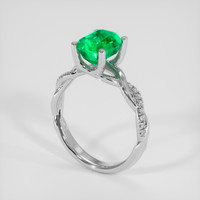 2.23 Ct. Emerald Ring, 18K White Gold 2