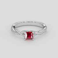 0.30 Ct. Ruby Ring, 18K White Gold 1
