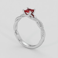 0.30 Ct. Ruby Ring, 18K White Gold 2