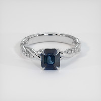 2.12 Ct. Blue Sapphire Ring, 18K White Gold 1