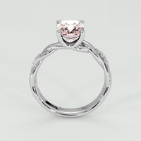 3.09 Ct. Peach Sapphire Ring, 18K White Gold 3