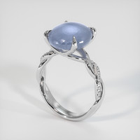 5.20 Ct. Grey Sapphire Ring, 18K White Gold 2
