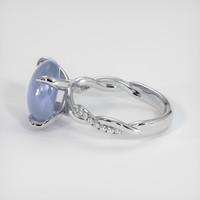 5.20 Ct. Grey Sapphire Ring, 18K White Gold 4