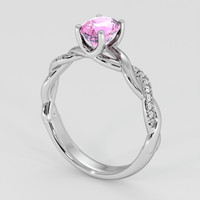 1.14 Ct. Pink Sapphire Ring, 18K White Gold 2