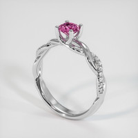 0.59 Ct. Sapphire Ring, 18K White Gold 2