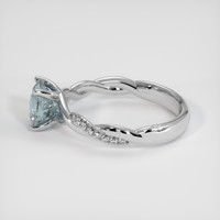 2.30 Ct. Greenish Blue Sapphire Ring, 18K White Gold 4