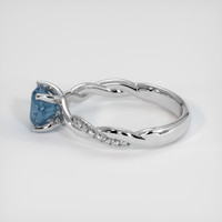 1.44 Ct. Greenish Blue Sapphire Ring, 18K White Gold 4