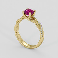 1.22 Ct. Pink Sapphire Ring, 10K Yellow Gold 2