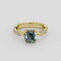 2.37 Ct. Bluish Green Sapphire Ring, 10K Yellow Gold 1