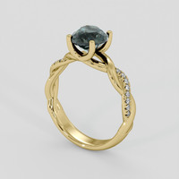 2.37 Ct. Bluish Green Sapphire Ring, 10K Yellow Gold 2