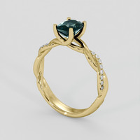 1.21 Ct. Bluish Green Sapphire Ring, 10K Yellow Gold 2
