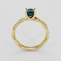 1.21 Ct. Bluish Green Sapphire Ring, 10K Yellow Gold 3