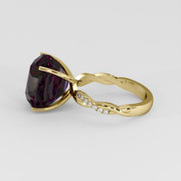 12.29 Ct. Reddish Purple Rhodolite Garnet Ring, 14K Yellow Gold 4