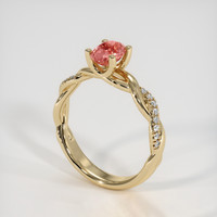1.06 Ct. Padparadscha Sapphire Ring, 14K Yellow Gold 2