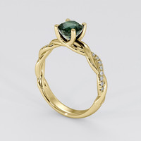 1.55 Ct. Bluish Green Sapphire Ring, 14K Yellow Gold 2