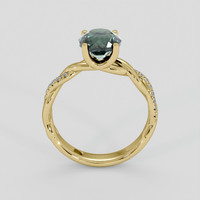 2.37 Ct. Bluish Green Sapphire Ring, 14K Yellow Gold 3