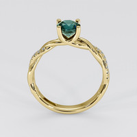 1.12 Ct. Greenish Blue Sapphire Ring, 14K Yellow Gold 3