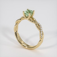 0.75 Ct. Green Sapphire Ring, 14K Yellow Gold 2