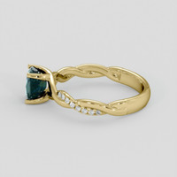 1.21 Ct. Bluish Green Sapphire Ring, 14K Yellow Gold 4