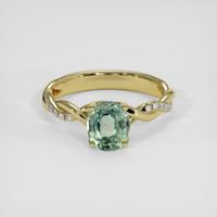 1.82 Ct. Bluish Green Sapphire Ring, 14K Yellow Gold 1