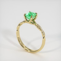 0.70 Ct. Emerald Ring, 18K Yellow Gold 2