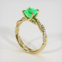 1.33 Ct. Emerald Ring, 18K Yellow Gold 2