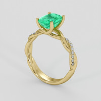 1.64 Ct. Emerald Ring, 18K Yellow Gold 2