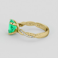 1.64 Ct. Emerald Ring, 18K Yellow Gold 4