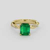 2.08 Ct. Emerald Ring, 18K Yellow Gold 1