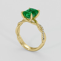 2.08 Ct. Emerald Ring, 18K Yellow Gold 2